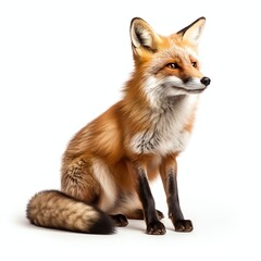 Fototapeta premium a fox, studio light , isolated on white background