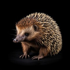 Fototapeta premium a echidna, studio light , isolated on white background