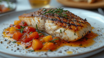mediterranean cuisinemeunierelarge grilled fish dish