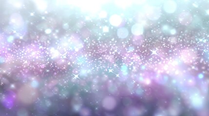 Obraz na płótnie Canvas Shaped colorful light purple and blue and silver gradient bokeh, blurred festive shining particles background. Cosmic background