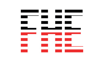 FHE three initial letter iconic line negative space minimal logo design vector template. monogram, abstract, wordmark, business, typography, minimalist, brand, company, flat, modern, unique, simple