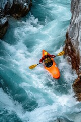 White water rapid river kayaking