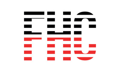 FHC three initial letter iconic line negative space minimal logo design vector template. monogram, abstract, wordmark, business, typography, minimalist, brand, company, flat, modern, unique, simple