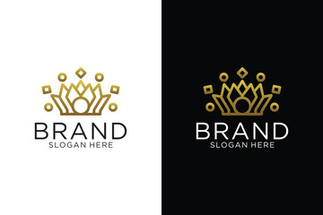 Vintage Crown Logo Typographic emblem King Royal Queen King King crown