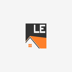 LE Initial Real Estate Logo Vector Art, Icons, and Graphics