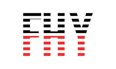 FHY three initial letter iconic line negative space minimal logo design vector template. monogram, abstract, wordmark, business, typography, minimalist, brand, company, flat, modern, unique, simple