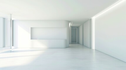 Fototapeta premium Modern Minimalist Luxury, Captivating Empty Room Design