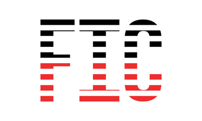 FIC three initial letter iconic line negative space minimal logo design vector template. monogram, abstract, wordmark, business, typography, minimalist, brand, company, flat, modern, unique, simple