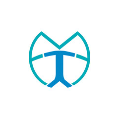 Vector v t letter business logo icon 