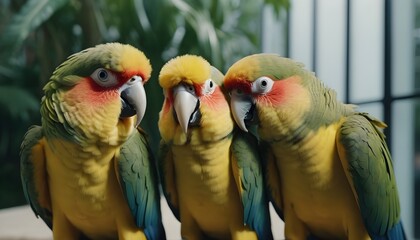 Fototapeta premium two parrots in the zoo