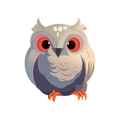Owl of colorful set. This imaginative illustration showcase a lovable owl in a captivating cartoon style against a pristine white background. Vector illustration.