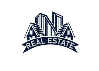 Obraz premium Real Estate Vector Logo Design, Building real estate logo design. brawnydesignAZ