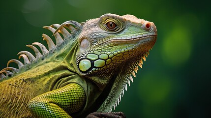 Fototapeta premium Closeup shot of a green iguana