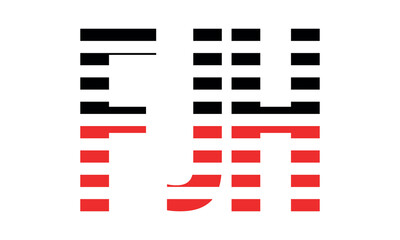 FJH three initial letter iconic line negative space minimal logo design vector template. monogram, abstract, wordmark, business, typography, minimalist, brand, company, flat, modern, unique, simple