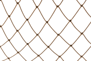 Football or tennis net. Rope mesh on a white background close-up
