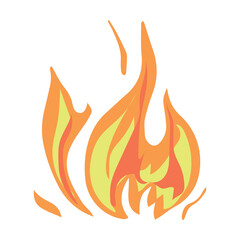 Fire flame vector icon. Fire silhouette illustration. 