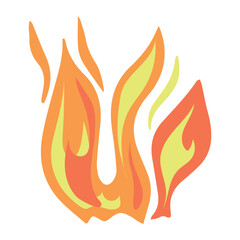 Fire flame vector icon. Fire silhouette illustration. 