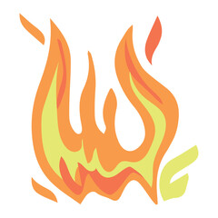 Fire flame vector icon. Fire silhouette illustration. 