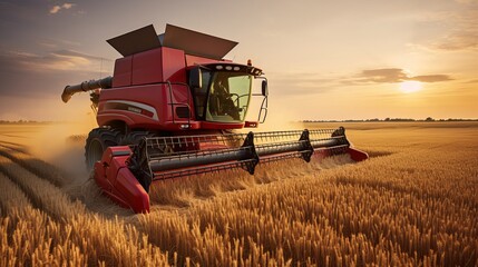Fototapeta premium Combine harvester machine