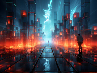 An image of a futuristic futuristic digital abstract landscape