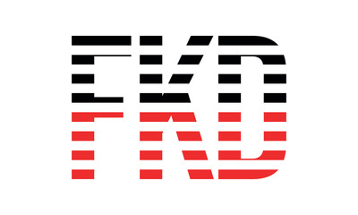 FKD three initial letter iconic line negative space minimal logo design vector template. monogram, abstract, wordmark, business, typography, minimalist, brand, company, flat, modern, unique, simple