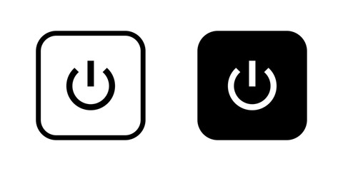 square power button icon vector illustration - obrazy, fototapety, plakaty