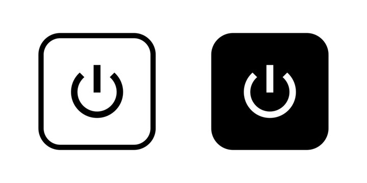 square power button icon vector illustration