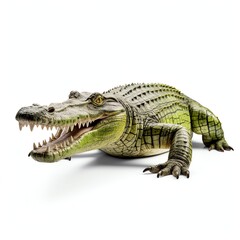 Obraz premium a crocodile, studio light , isolated on white background