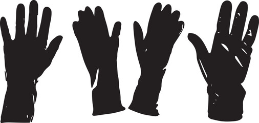Silhouette Hand Cover vector illustration