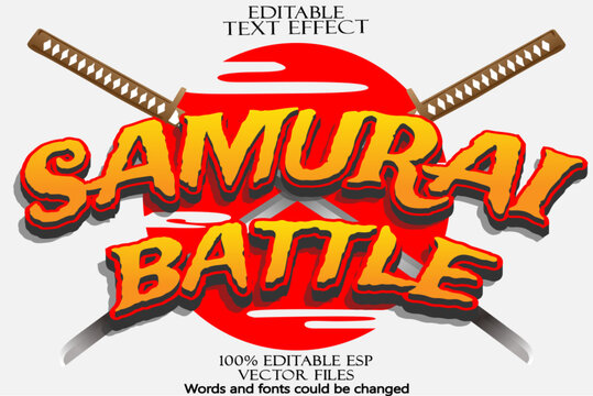 Editable samurai text effect