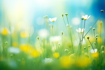 Sunlight daisy field in bloom