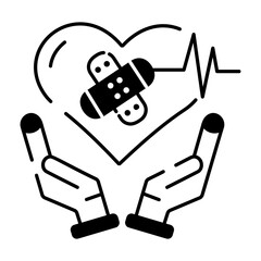 Linear Style Emergency Aid Icon