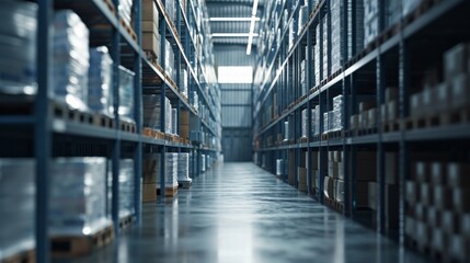 A Large Warehouse Filled With Rows of Shelves, labor Day