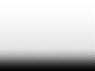 Geometric pattern of black squares on a white background. Seamless in one direction. Long transition of black squares to solid black colour