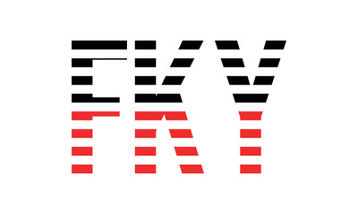 FKY three initial letter iconic line negative space minimal logo design vector template. monogram, abstract, wordmark, business, typography, minimalist, brand, company, flat, modern, unique, simple