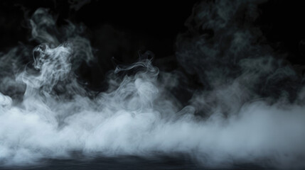 Smoke black ground fog cloud floor mist background steam dust dark white horror overlay. Ground smoke haze night black water atmosphere 3d magic spooky smog texture isolated transparent effect circle