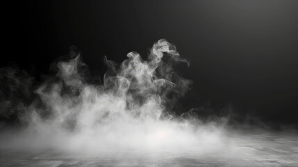 Smoke black ground fog cloud floor mist background steam dust dark white horror overlay. Ground smoke haze night black water atmosphere 3d magic spooky smog texture isolated transparent effect circle