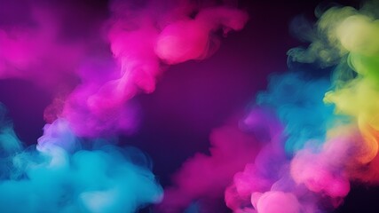 A captivating display of colorful smoke against a black background, creating a visually stunning effect.
