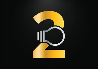 Electric bulb Logo With 2 Letter Concept Vector Template. industrial and technology logo symbols