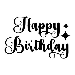 Birthday typography design on plain white transparent isolated background for card, shirt, hoodie, sweatshirt, apparel, tag, mug, icon, poster or badge