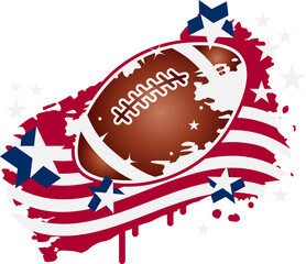 Football Graffiti Motiv mit amerikanischer Flagge