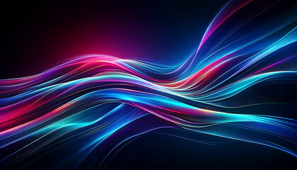 Abstract vibrant and flowing neon color wave light background