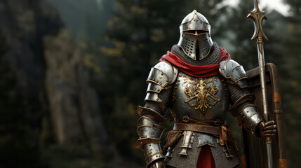 Middle age knight in armour