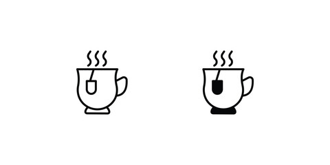 12 tea cup icon with white background vector stock illustration