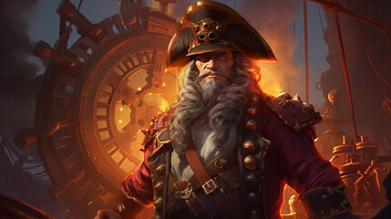 A pirate in steampunk style