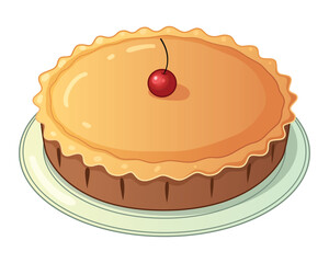 Apple Pie Cartoon Vector Illustration