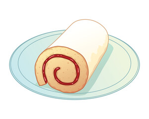 Roll Cake Cartoon Vector Illustration
