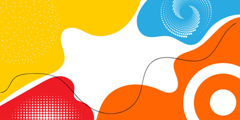 Abstract geometric shapes design. pop art background with wave pattern. Vector pattern for web, vintage, advertisement, commercial banner, poster, color wave template and presentation design	