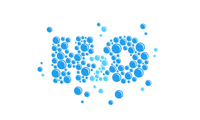 Air bubbles H2O shaped. Chemical formula of water. Vector illustration
