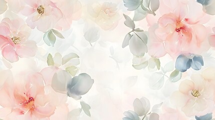 pastels digital paper watercolor florals seamless pattern - obrazy, fototapety, plakaty